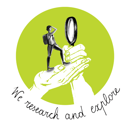 We research and explore